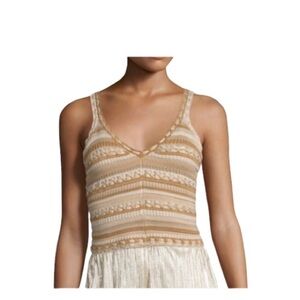 Alice + Olivia sz S Sandrine Crochet Crop Tank Top Knit